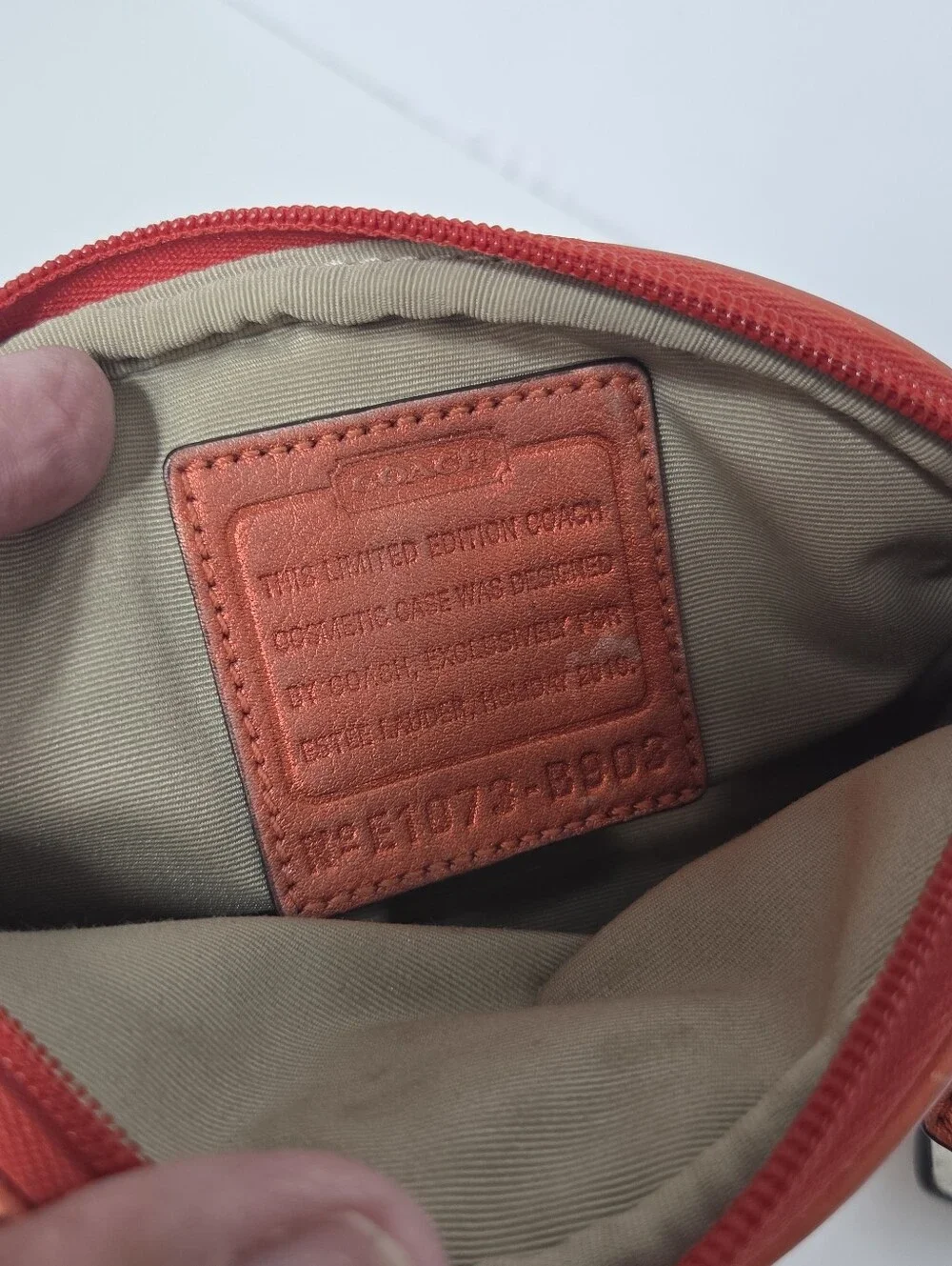 coach for estee lauder red canvas cosmetic case limited edition holiday 2010